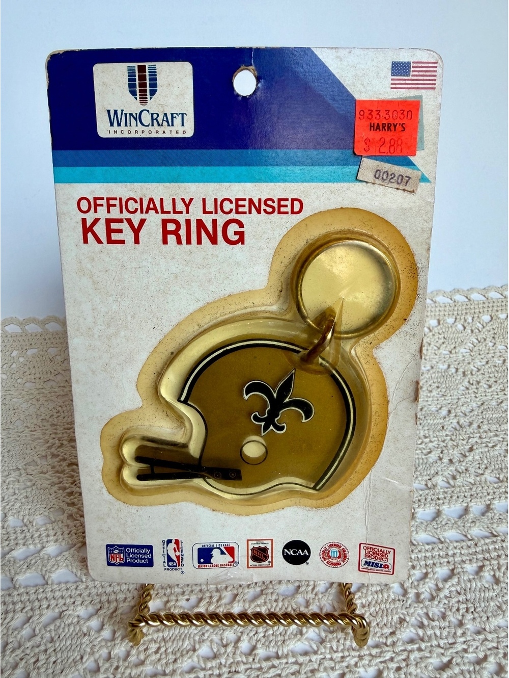 Vintage New Orleans Saints Helmet Keychain WinCraft NFL Official Licensed NOS